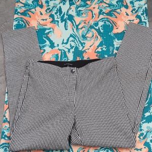 Women's Black and White Houndstooth Trousers